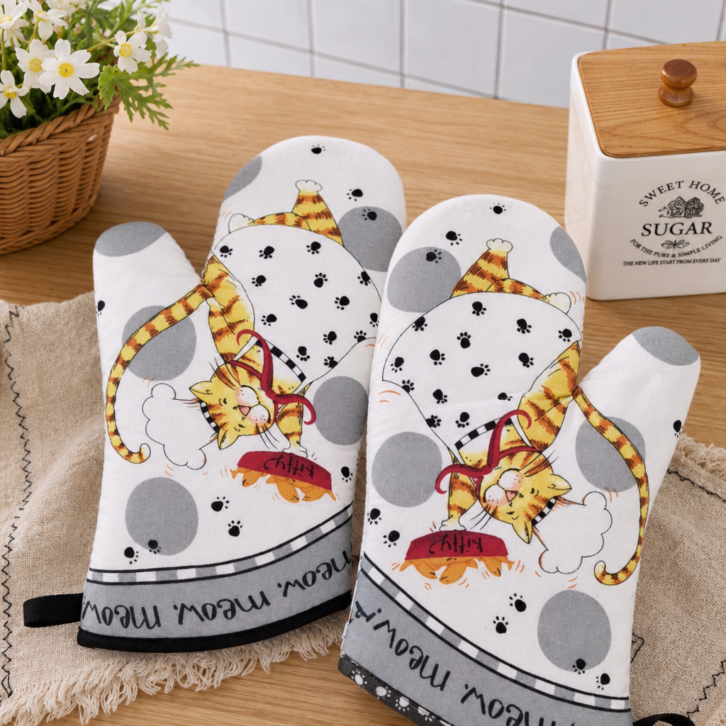 Heat Resistant Oven Mitt Baking Glove Kitchen Protective Glove