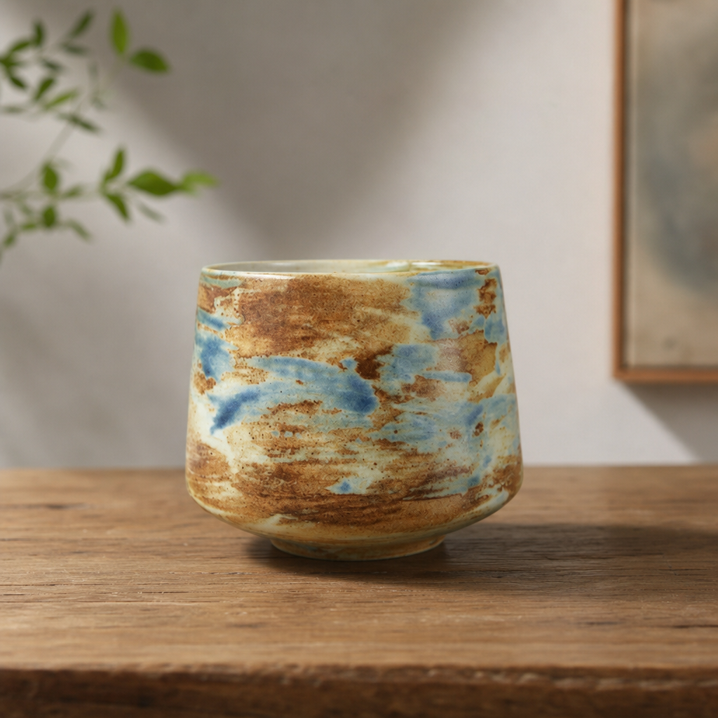 Vintage Ceramic Tea Cup Handmade Pottery Personal Mug