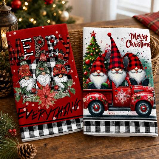 hristmas Kitchen Towel Set 2 Pieces Holiday Dish Cloth Home Cleaning Towel