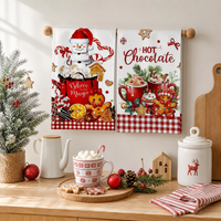 hristmas Kitchen Towel Set 2 Pieces Holiday Dish Cloth Home Cleaning Towel