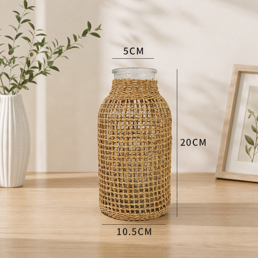 Woven Vase-Boho Natural Grass Planter
