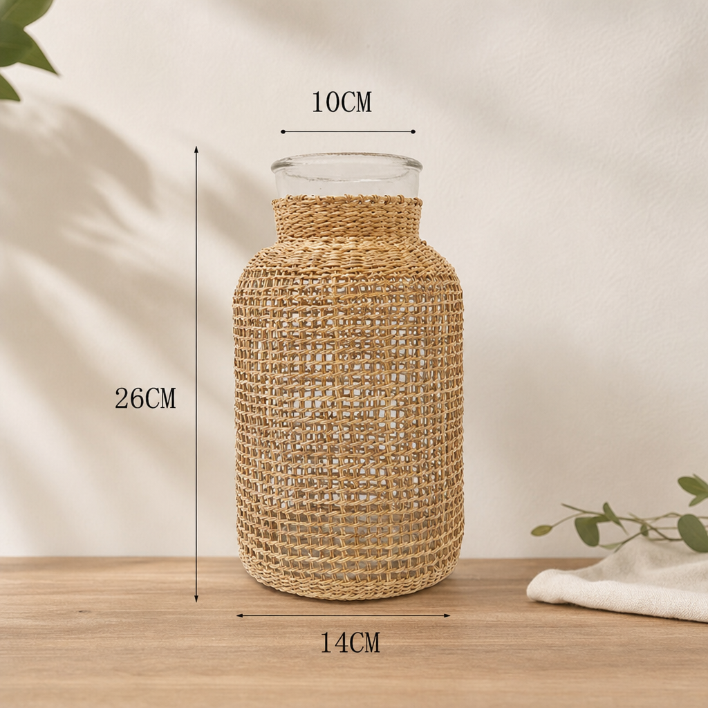 Woven Vase-Boho Natural Grass Planter