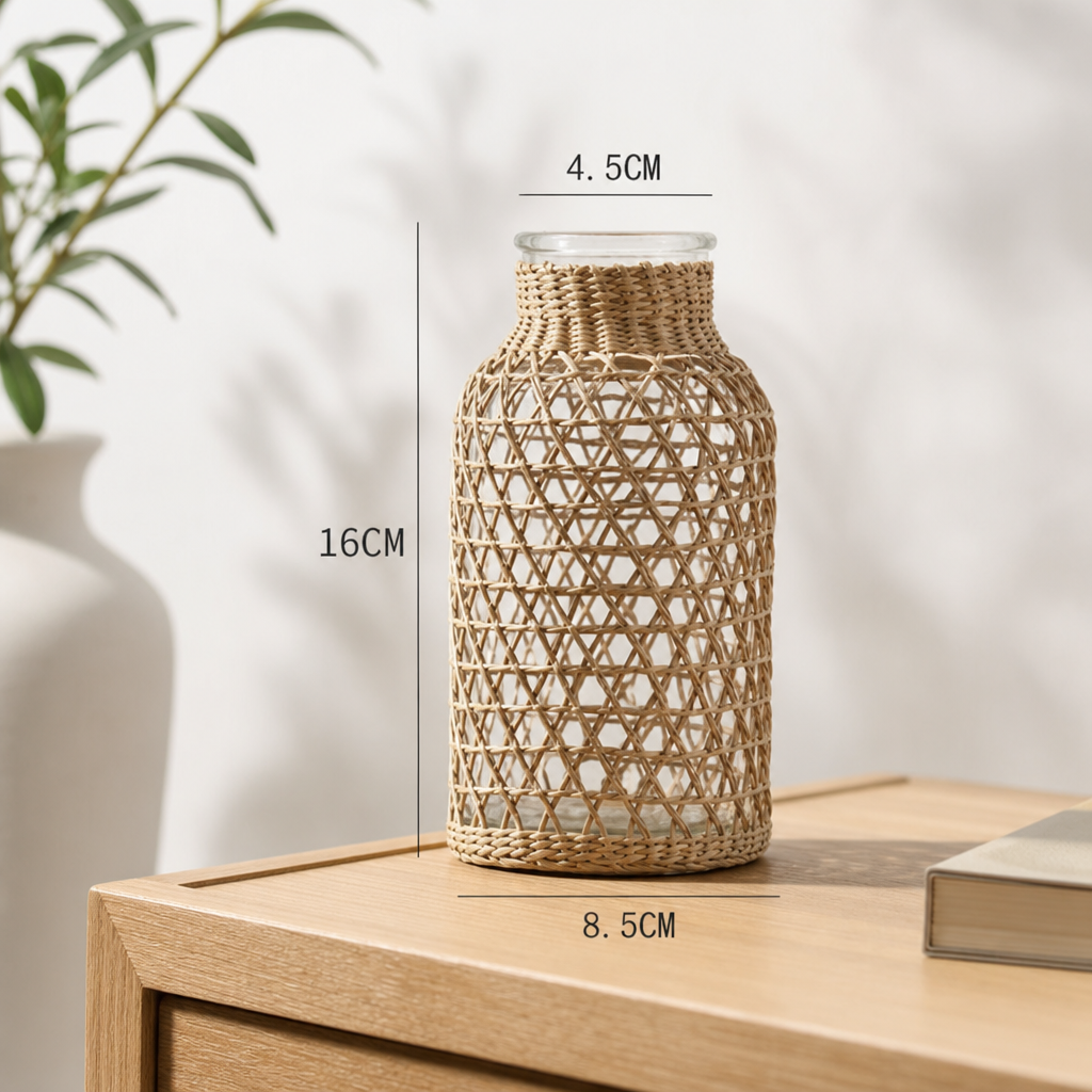 Woven Vase-Boho Natural Grass Planter