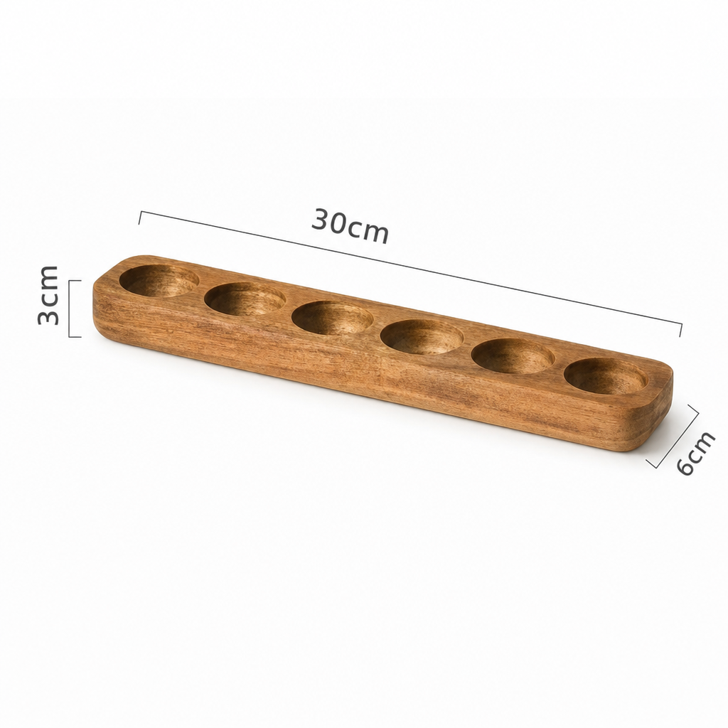 Solid Wood Egg Holder Tray – Acacia Wood Egg Storage Rack