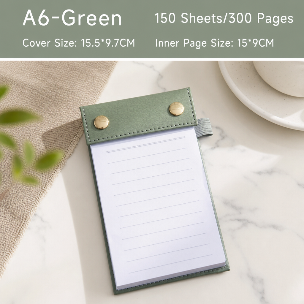 A6 Portable Lined Sticky Note Book – Thickened Tear-Off Refillable Memo Pad