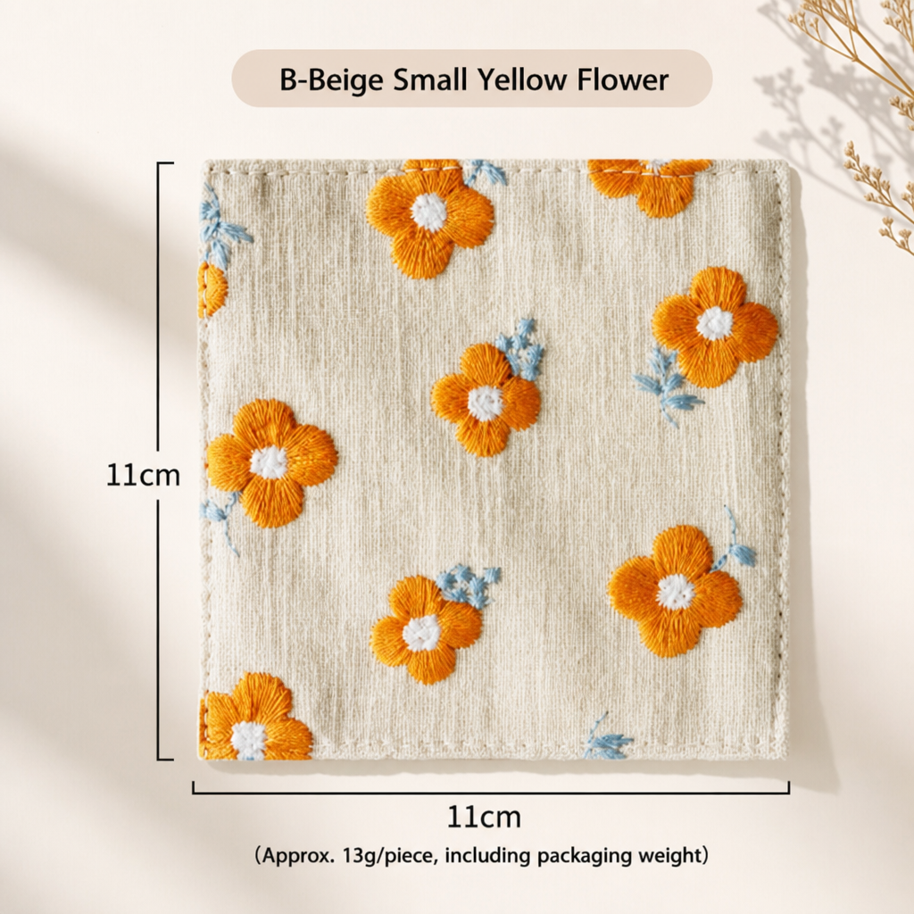 Embroidered Insulated Coaster – Thickened Coffee Cup & Tea Mug Mat