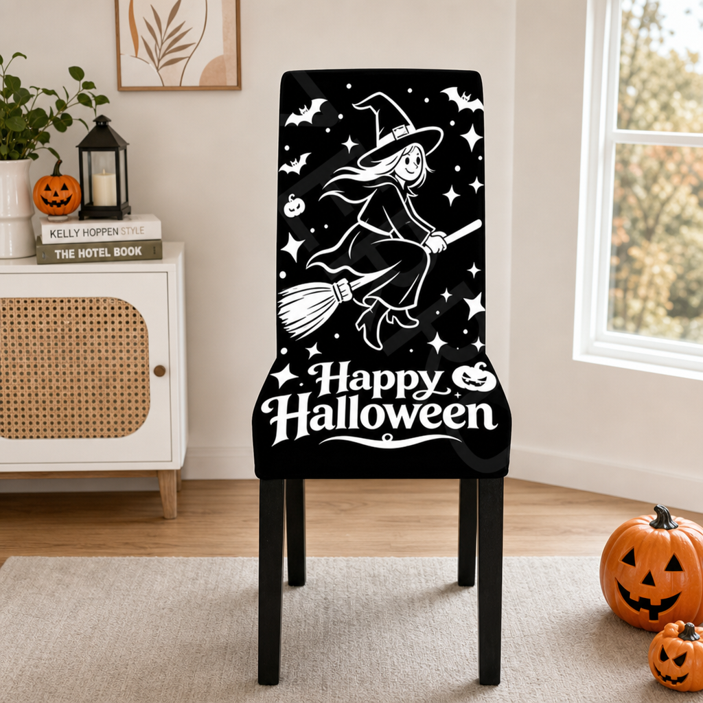 Halloween Chair Cover – Spooky Face Party Chair Slipcover