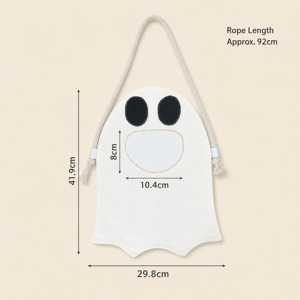 Halloween Ghost Bag – Spooky Drawstring Treat Bag