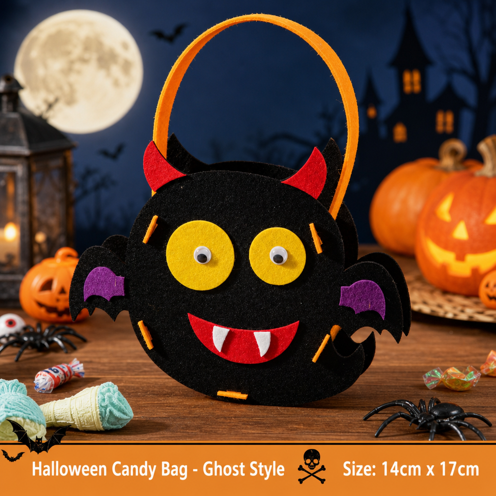 Halloween Candy Bag – Felt Trick or Treat Pumpkin Bag
