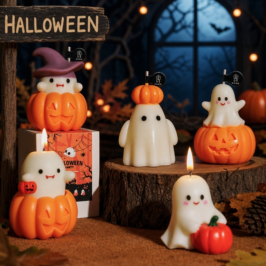 Halloween Pumpkin Scented Candle – Cute Ghost Pumpkin Decorative Candle