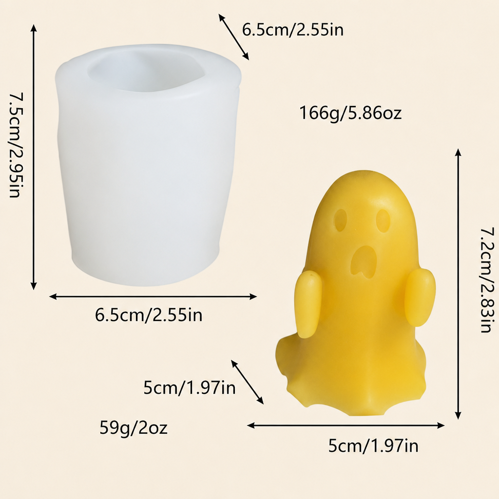 Halloween Ghost Candle Silicone Mold – Ghost Shaped Candle Making Mold