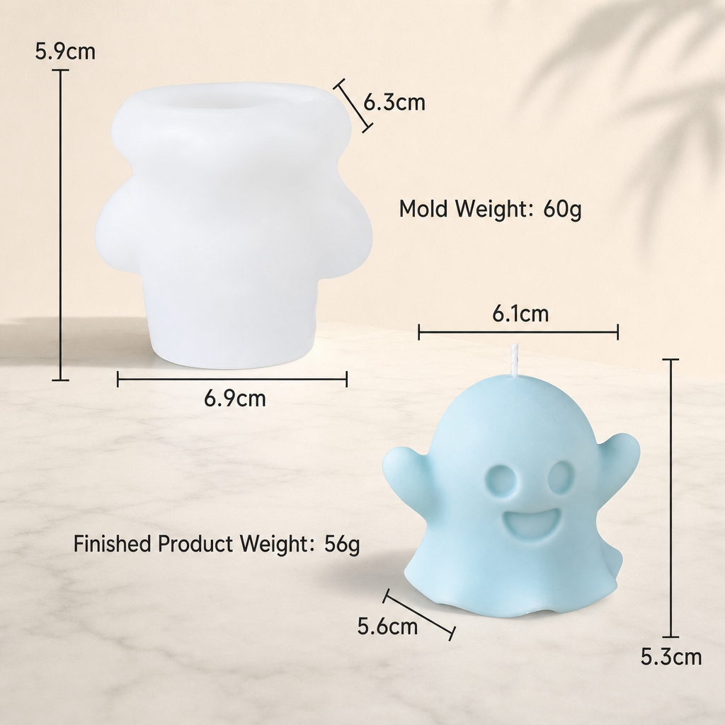 Halloween Ghost Candle Silicone Mold – Ghost Shaped Candle Making Mold