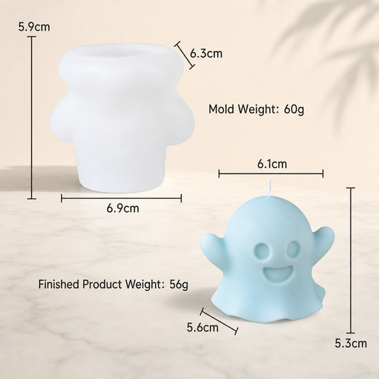 Halloween Ghost Candle Silicone Mold – Ghost Shaped Candle Making Mold