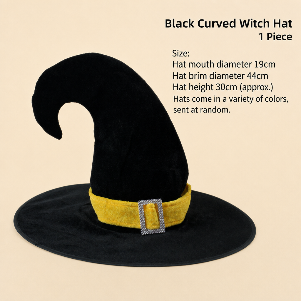 Halloween Witch Hat – Curved Horn Party Hat