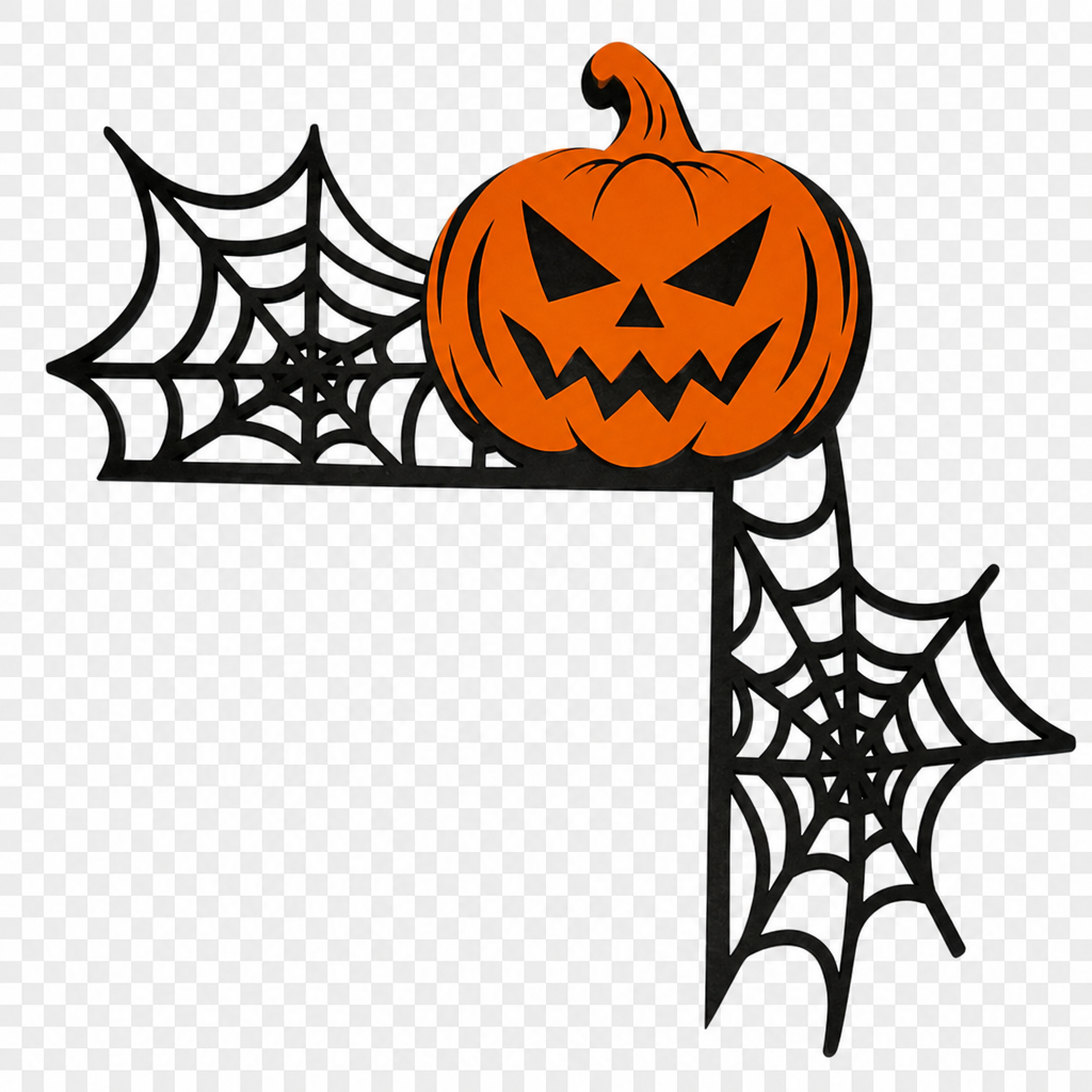 Halloween Ghost Pumpkin Witch Wooden Door Corner Decoration