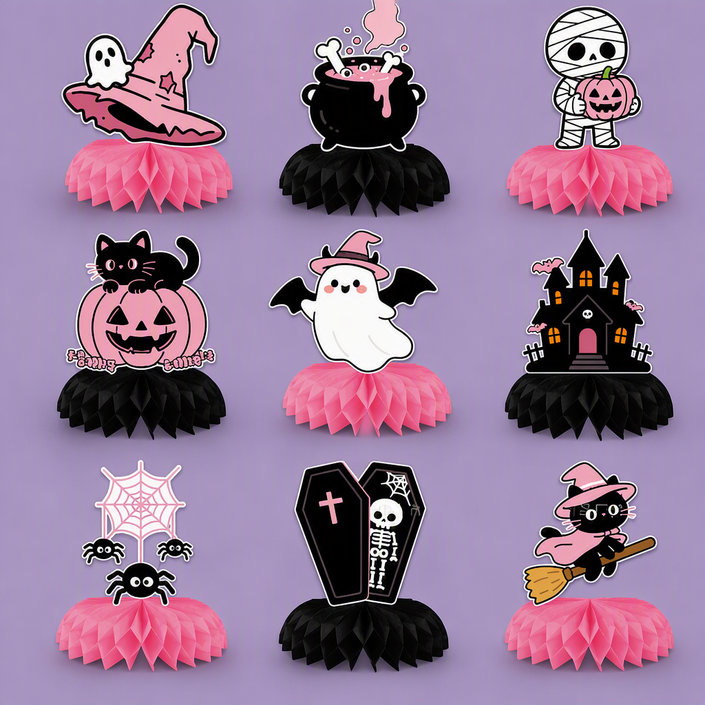 alloween Pumpkin Ghost Honeycomb Decoration