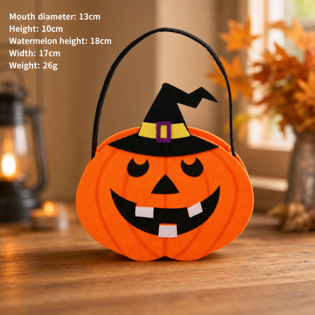 Halloween Felt Candy Treat Bag – Cute Cartoon Trick