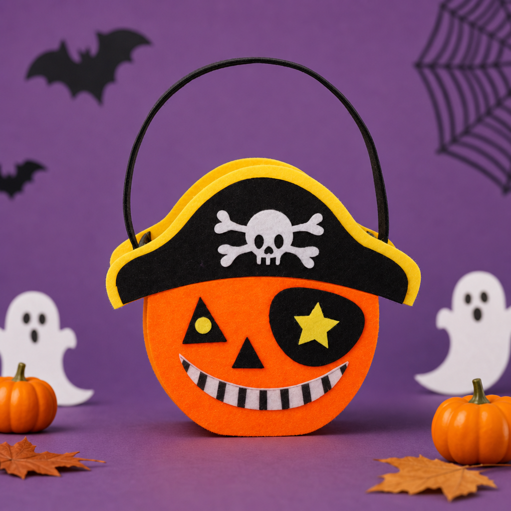 Halloween Felt Candy Treat Bag – Cute Cartoon Trick
