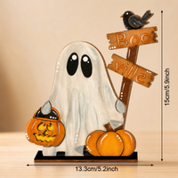 Halloween Wooden Ghost Tabletop Decor – Freestanding Ghost Figure