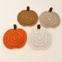 Handmade Halloween Pumpkin Coaster – Crochet Pumpkin Cup Mat