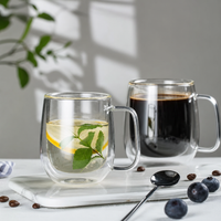 Simple Clear Heat-Resistant Borosilicate Glass Cup with Handle