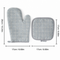 Cotton Checkered Oven Mitt & Pot Holder Set