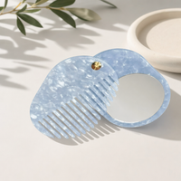 Acetate Leopard Print Mirror Comb – Multifunctional Hair Comb & Mirror