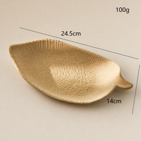 Leaf-Shaped Jewelry Tray – Round Wooden Powder Jewelry Organizer Dish