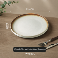 Black Ceramic Dinner Plate Serving Plate