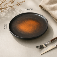 Black Ceramic Dinner Plate Serving Plate