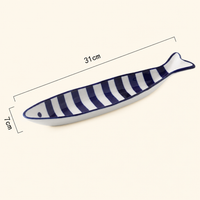 Hand-Painted Fish-Shaped Ceramic Plate Underglaze Color Cute Fish Dish