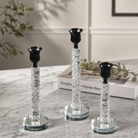 Black Crystal Decorative Candle Holder