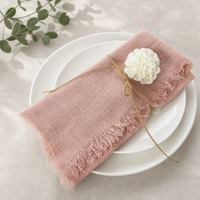 Cotton Fringe Napkin with Raw Edge
