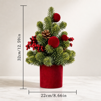 Artificial Christmas Tree with Red Berries and Pinecones