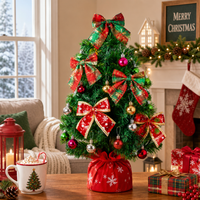 Christmas Glitter Bow Ornaments 3 Pieces