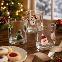 Hand Painted Christmas Glass Tumbler