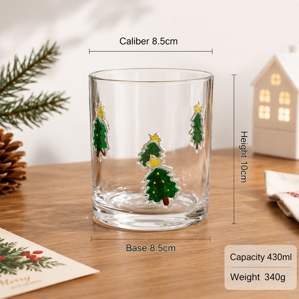 Hand Painted Christmas Glass Tumbler