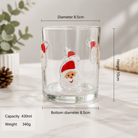 Hand Painted Christmas Glass Tumbler