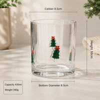 Hand Painted Christmas Glass Tumbler