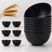6 Inch Black Plastic Bowl Thickened Reusable Fruit Salad Bowl