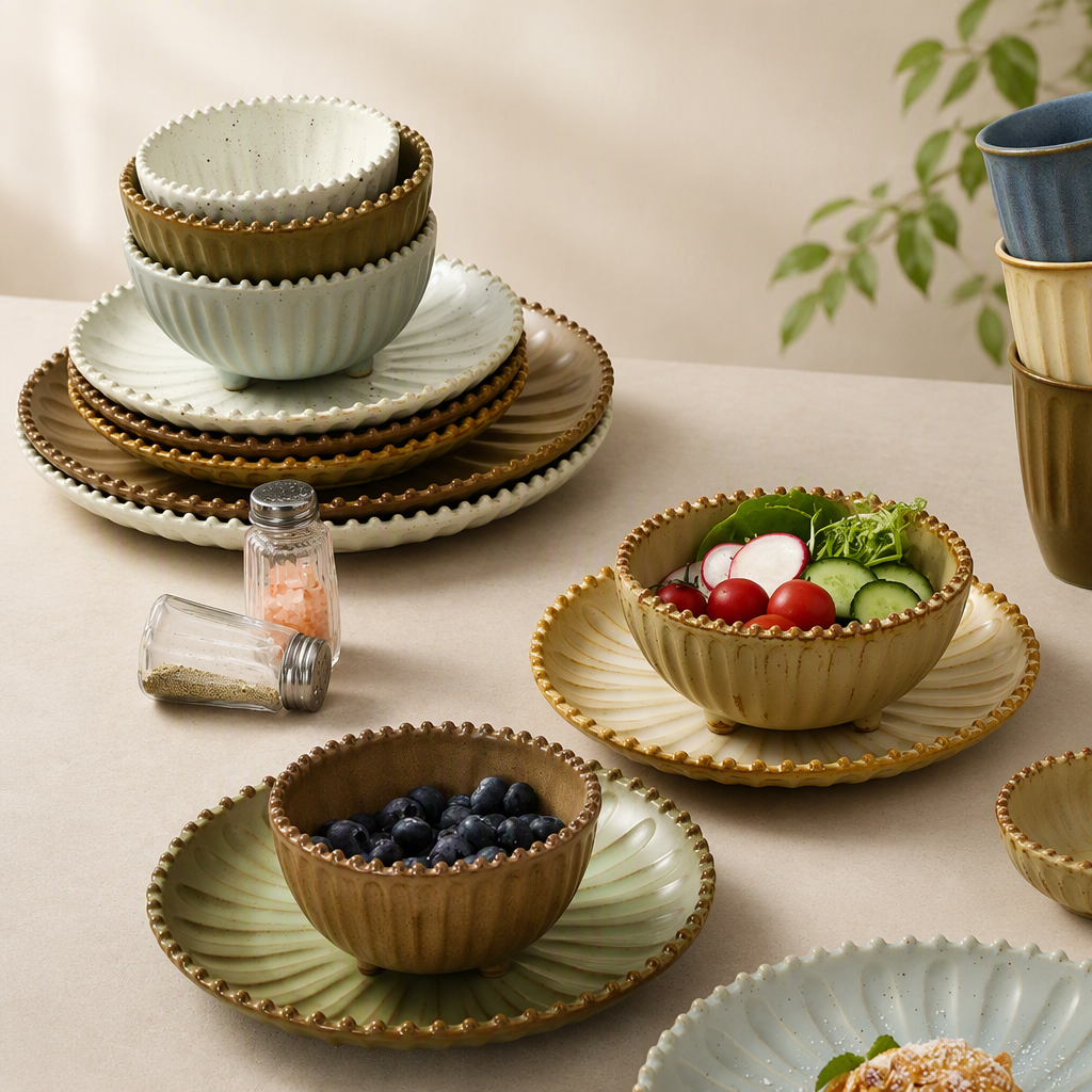 Vintage Rustic Ceramic Bowl Dish Tableware