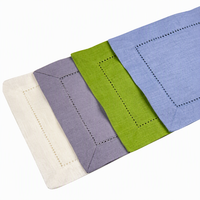 White Linen Cotton Blend Square Drink Coaster 15×15cm