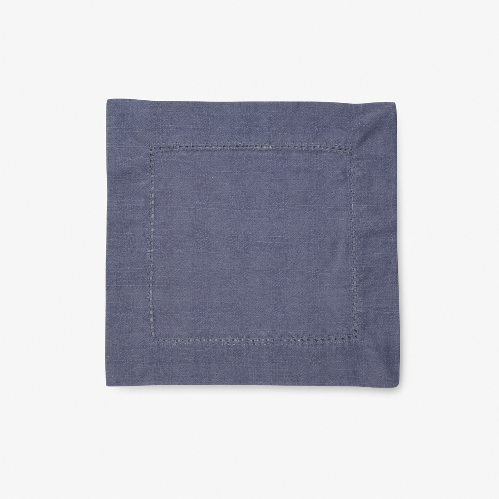 White Linen Cotton Blend Square Drink Coaster 15×15cm