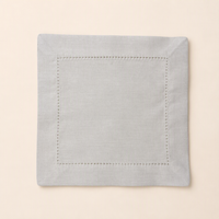 White Linen Cotton Blend Square Drink Coaster 15×15cm