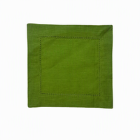 White Linen Cotton Blend Square Drink Coaster 15×15cm