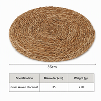 Natural Woven Straw Heat Resistant Placemat and Coaster