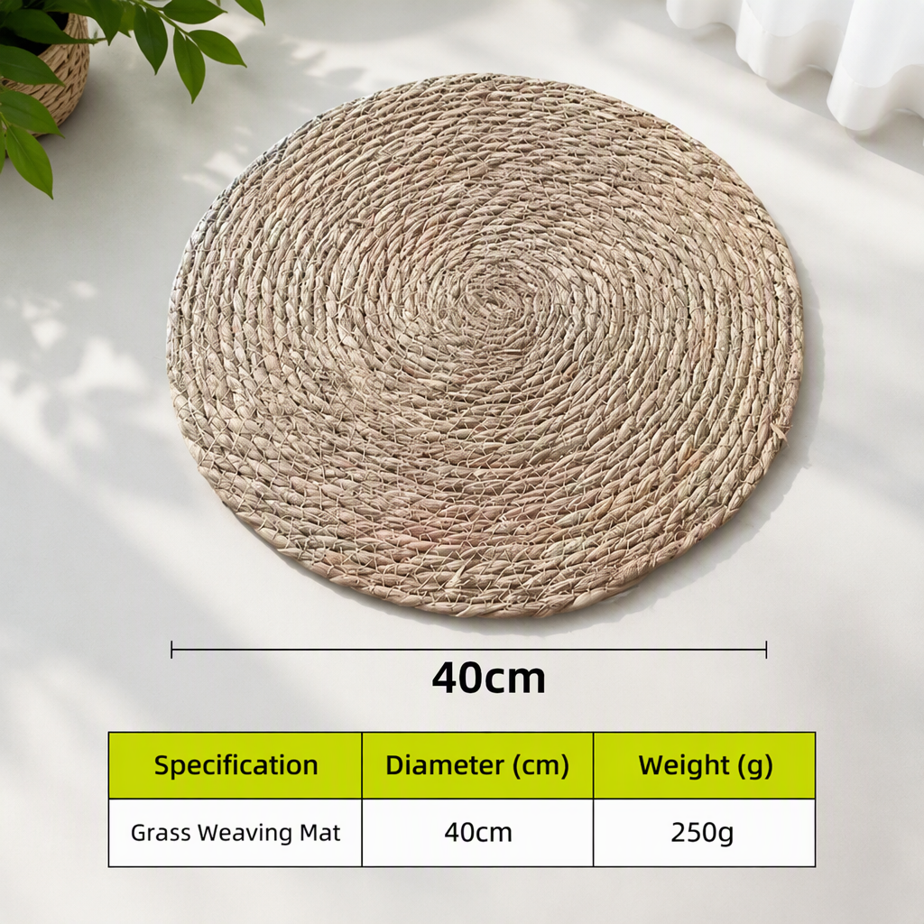 Natural Woven Straw Heat Resistant Placemat and Coaster