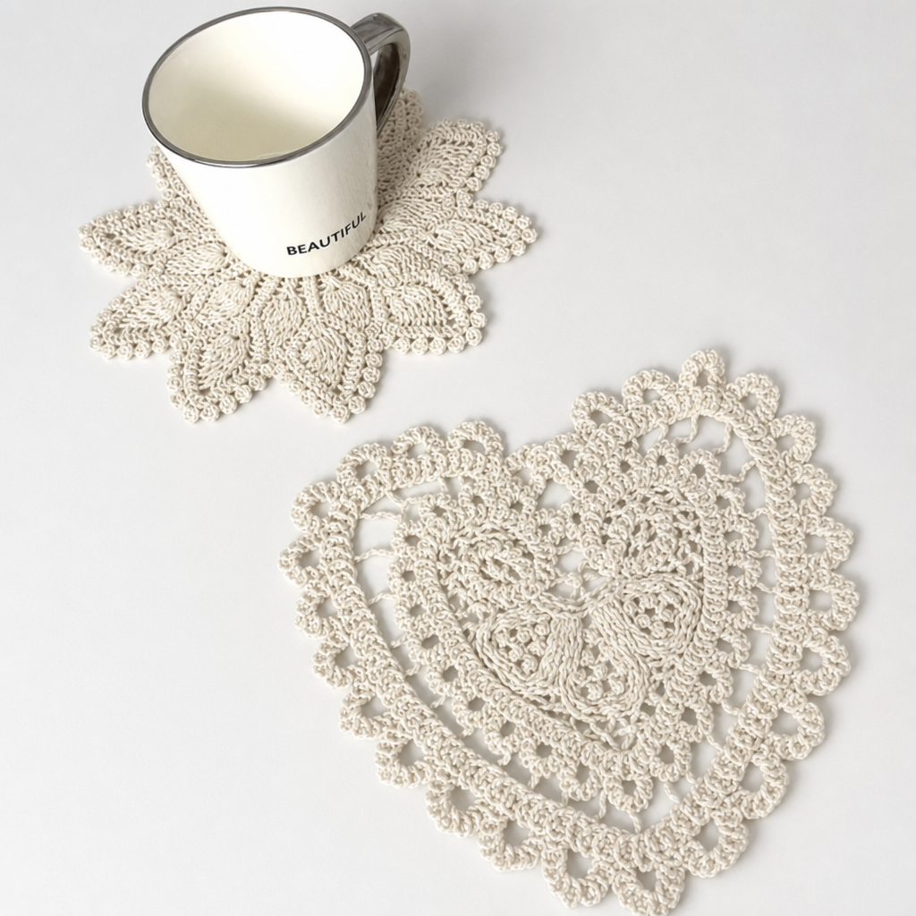 Vintage Lace Table Mat Embroidered Cutout Coaster
