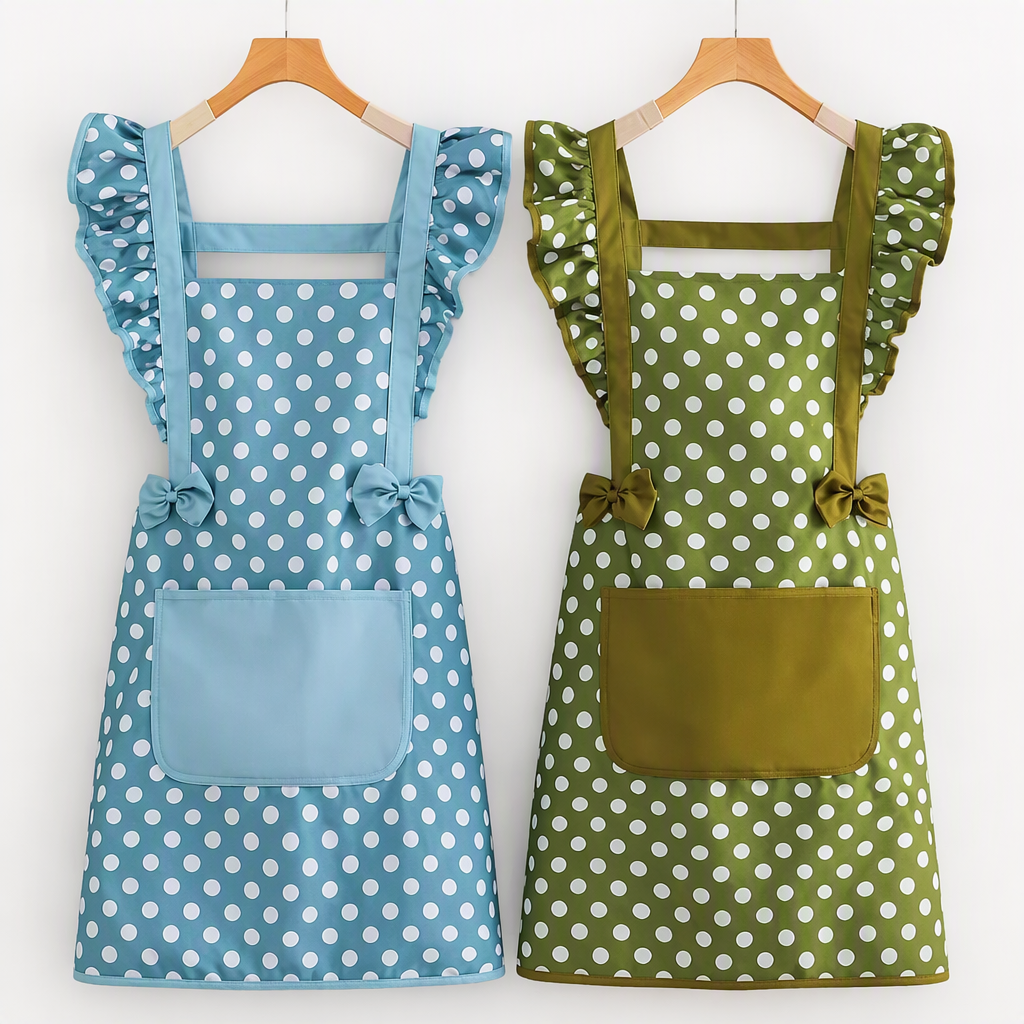Cotton Kitchen Apron Waterproof Oil Resistant Princess Style Apron