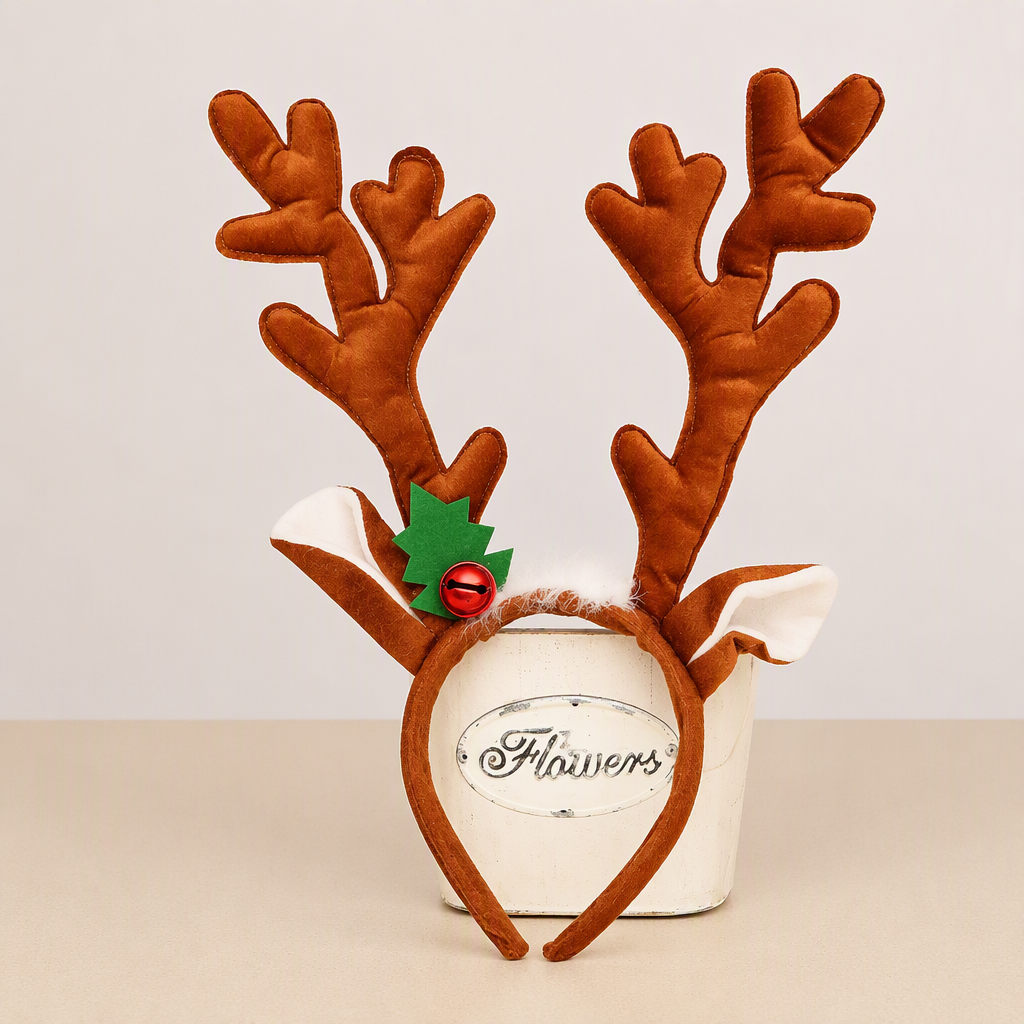 Christmas Fabric Reindeer Antler Headband Holiday Decoration Accessory